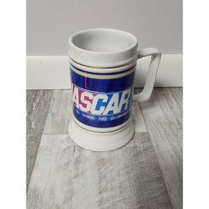 Vintage NASCAR Mug Cup gold trim 28 Ounces